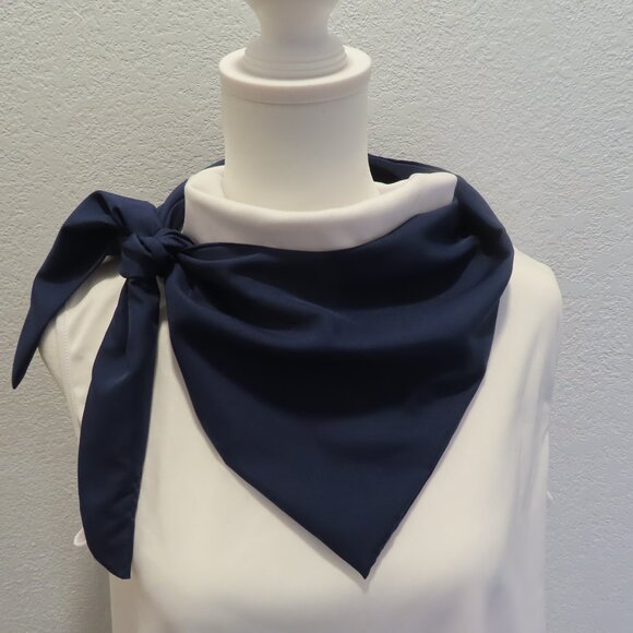 Handmade Z Scarf Navy Blue Cotton Blend - Picture 1 of 3